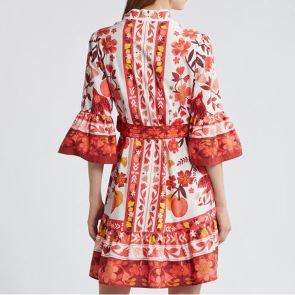 NWT $210 FARM Rio Romantic Orchard Print Cotton Shirtdress in size Large! - Picture 4 of 9